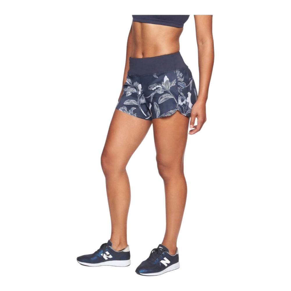 Athleta Laser Run Shorts Blue Floral